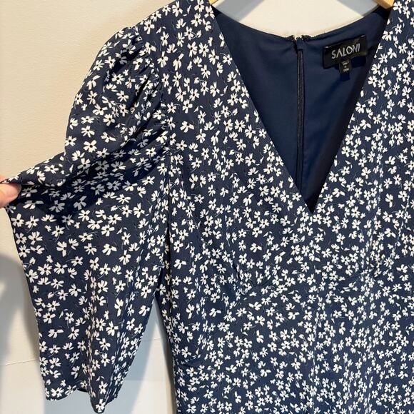 Saloni Colette Ditsy Floral Silk Mini Dress - size 8 - Picture 5 of 8